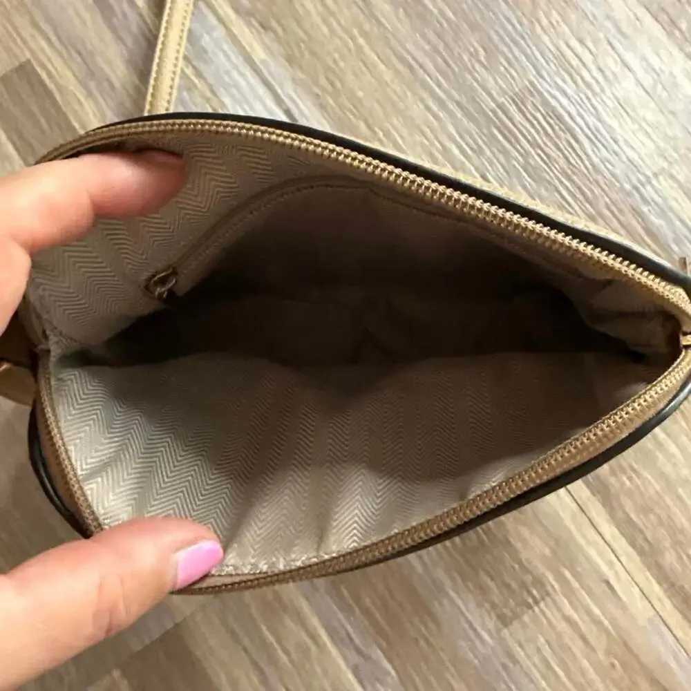 Cream Quilted Crossbody Bag With 1160